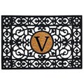 Calloway Mills Calloway Mills 160012436V 2 x 3 ft. Rubber Monogram Insert Rectangular Doormat; Black - Letter V 160012436V